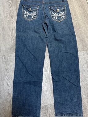 Jeanbay Jeans Womens 8P Blue Y2K 90s Denim Cowgirl Country Stretch Embellished